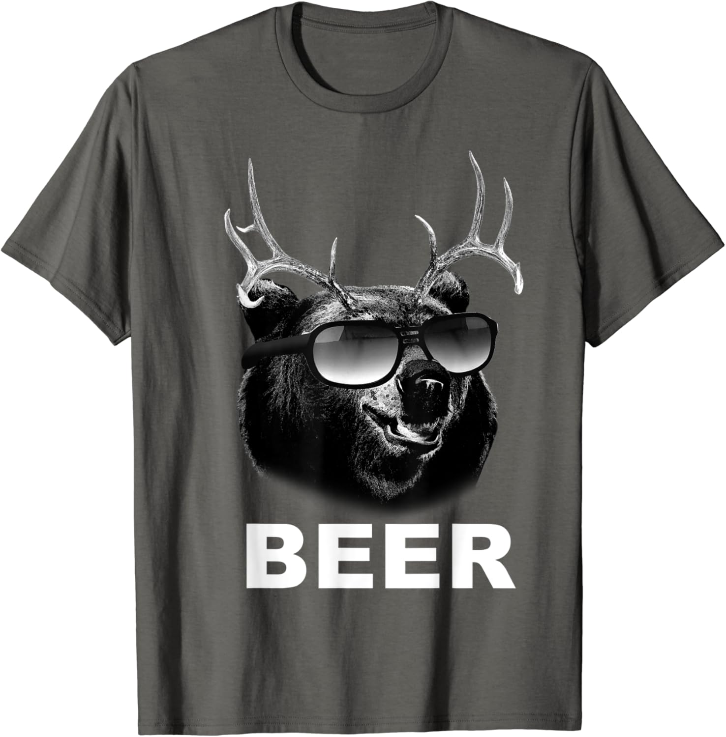 bear with antlers beer shirt